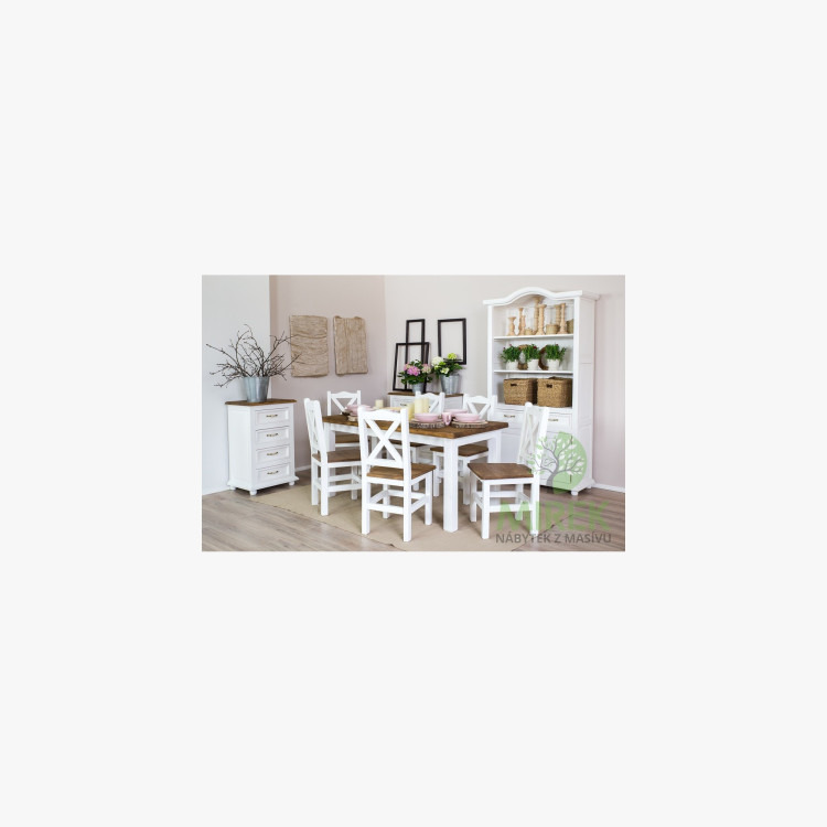 Provensálská stolička Biela patina - hnedá