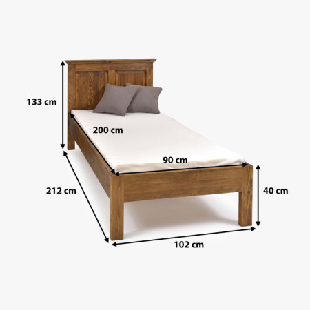 Jednolôžková posteľ rustikálna 90 x 200 cm