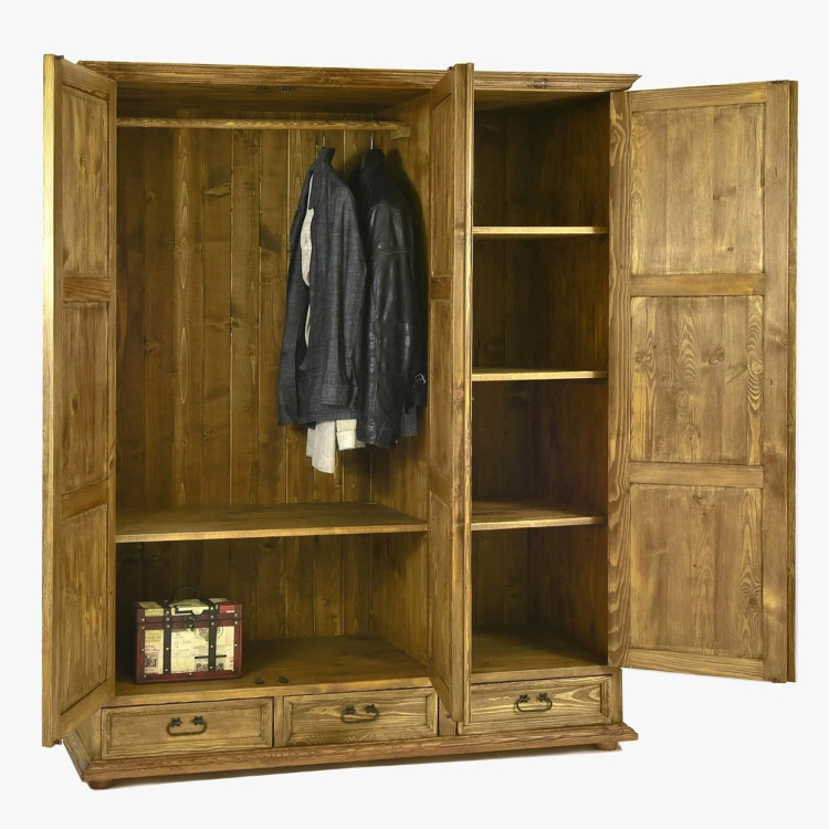 Trojdverová rustikálna skriňa