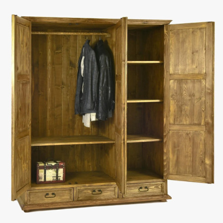 Trojdverová rustikálna skriňa