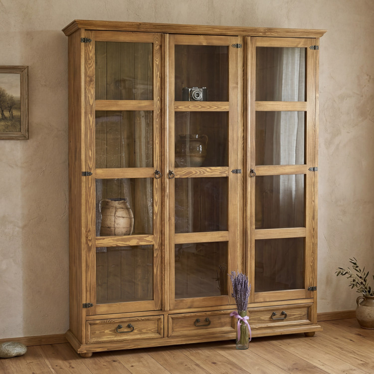 Veľká vitrína do jedálne rustikálna