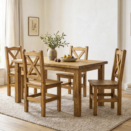 Jedálenská zostava v rustikálnom štýle