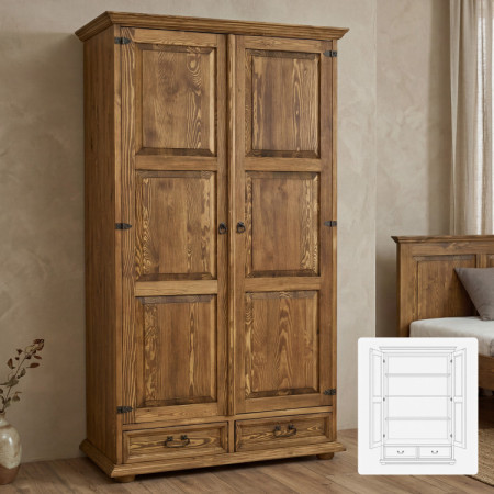 Šatní skriňa rustikálna - Policová