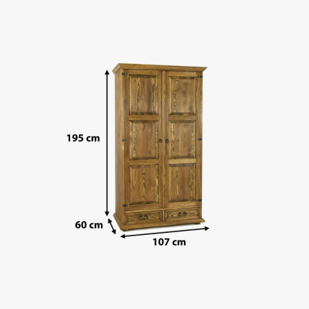 Šatní skriňa rustikálna - Policová