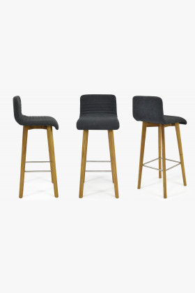 Barová stolička dub, tmavosivá Arosa , Barové stoličky- 1 2