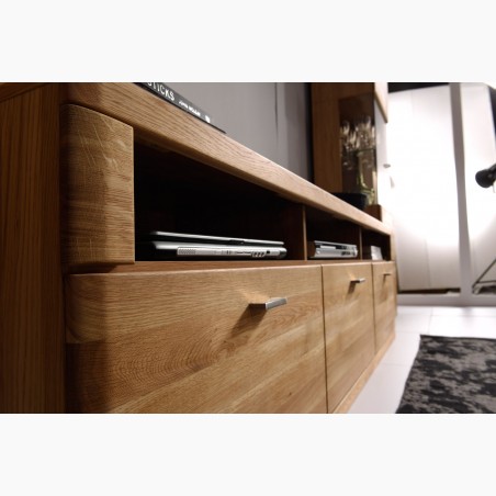 Dubová polica , so sklom, typ Boston 31 , nábytok z masívneho dreva - 7