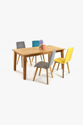 Jídelný stôl z masívu dub MIREK a stoličky arosa