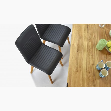 Jedálenská stolička z pravej kože čierna, model Arosa