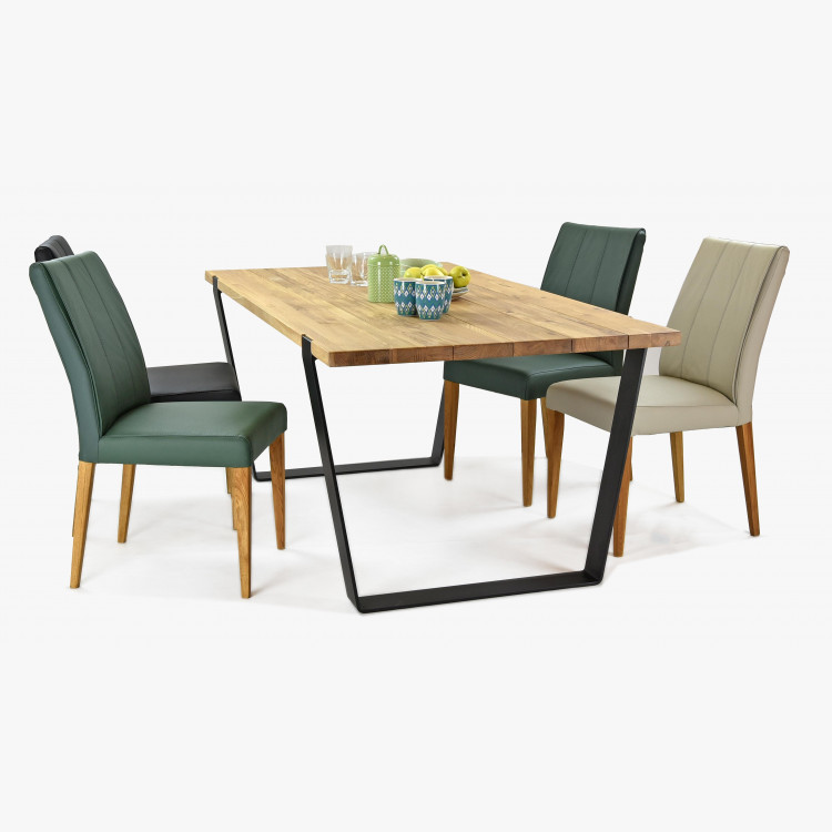 Stolička z pravej kože - zelená Klaudia