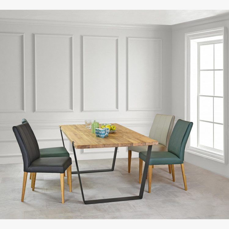 Stolička z pravej kože - zelená Klaudia