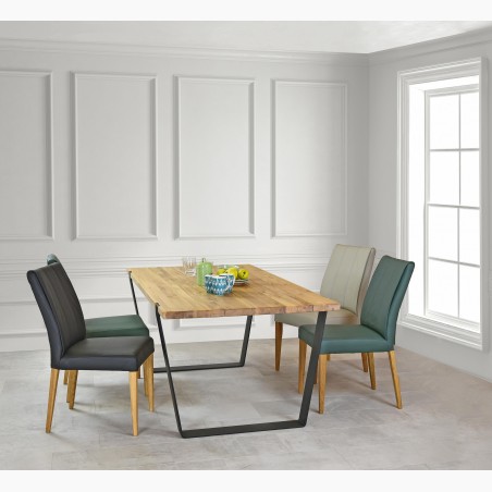 Stolička z pravej kože - zelená Klaudia