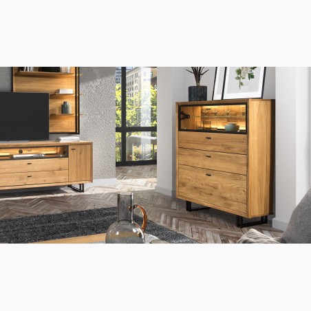 Príborník na kovových nohách dub, Vilo 46