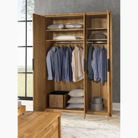 Trojdverová šatníková skriňa dub, Texas 13