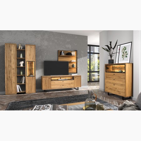 Dubová vitrína so sklom, vilo 11