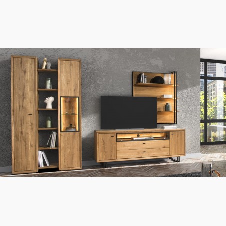 Dubová vitrína so sklom, vilo 11