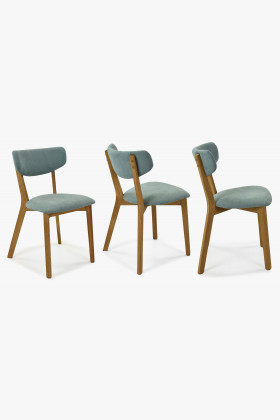 Látková stolička - nohy dub, Amisa svetlozelená , Jedálenská stolička- 1 2