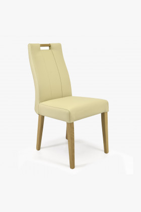 Dubové kožené kreslo, Jana kremova , Jedálenské stoličky- 1