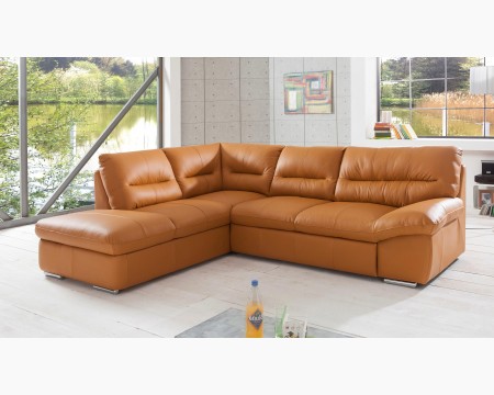 Rohová sedacia súprava - pravá koža Amber , William - roh na ľavej strane , Pohovky- 2