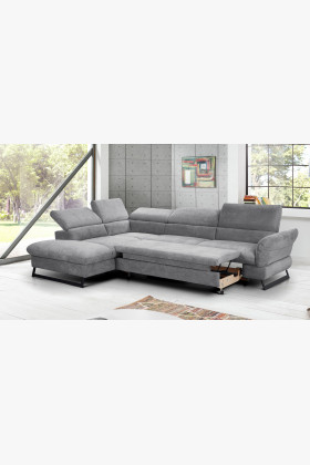 Rohová pohovka s rozkladacou pohovkou, látka Haiti roh naľavo , Rohové pohovky- 1 2