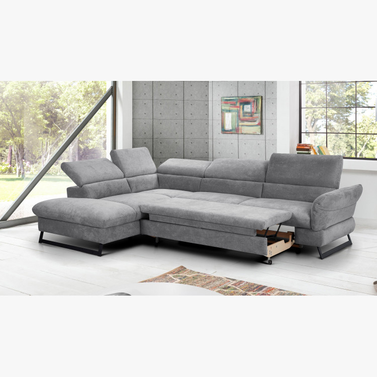 Rohová pohovka s rozkladacou pohovkou, látka Haiti roh naľavo , Rohové pohovky - 2