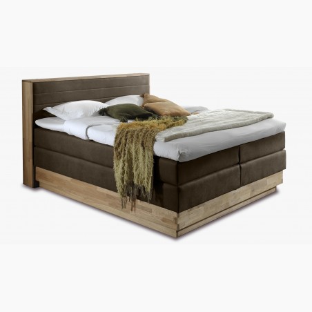 Boxspringová posteľ s úložným priestorom, Moneta 160 hnedá , Boxspringové postele- 1