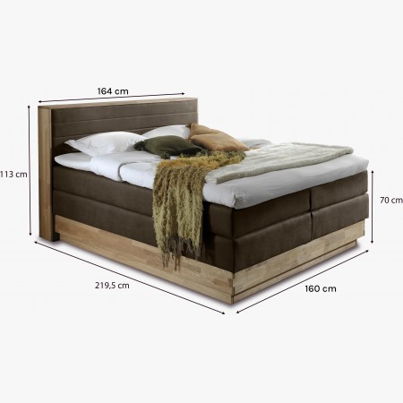 Boxspringová posteľ s úložným priestorom, Moneta 160 hnedá , Boxspringové postele- 6