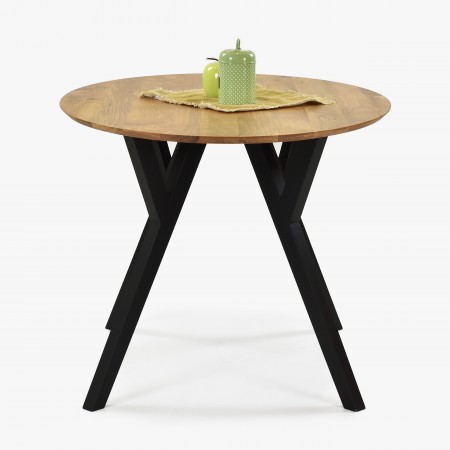 Dubový oválny stôl, čierne makové nohy 160 x 90 cm , Jedálenské stoly- 3