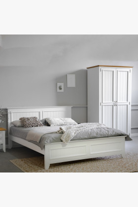 Dřevěná provence postel, Lille 160 x 200 cm , Postele z masivu- 1 2