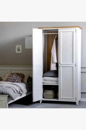 Dřevěná provence šatní skříň, Lille typ 101 , Šatní skříně- 1 2