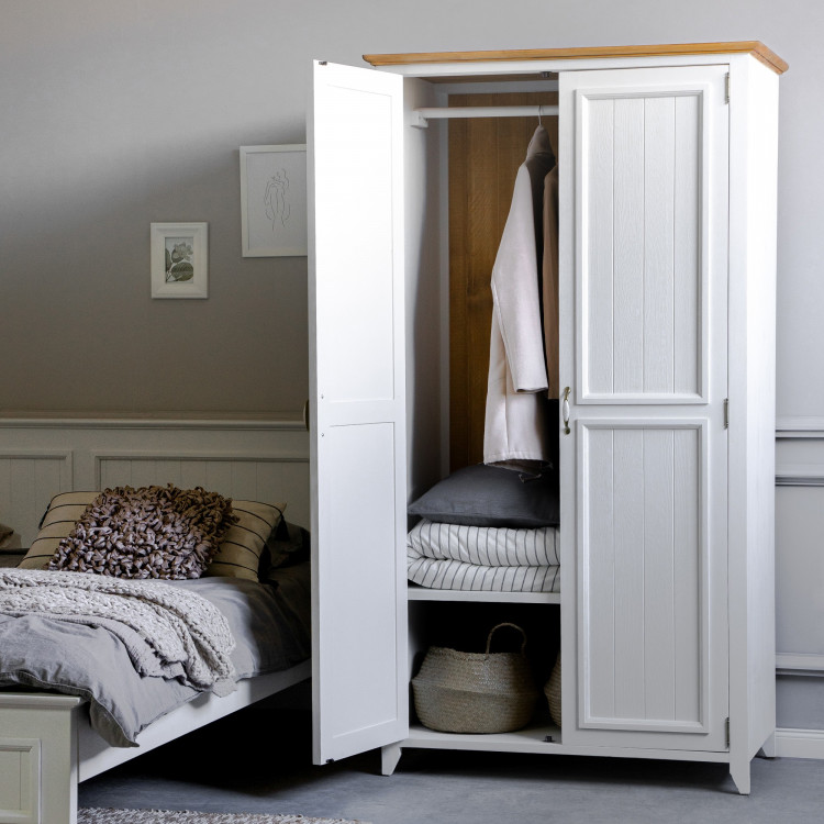 Dřevěná provence šatní skříň, Lille typ 101 , Šatní skříně- 2