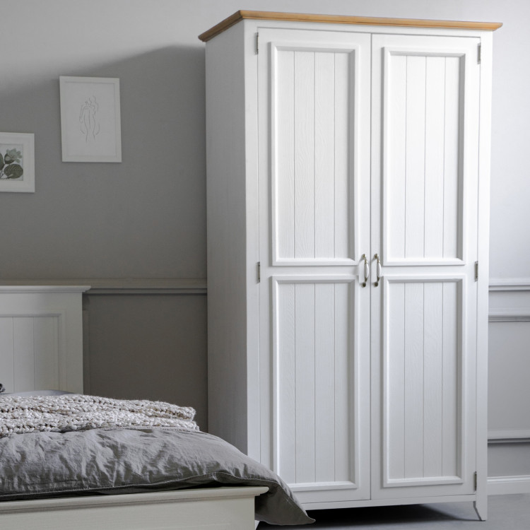 Dřevěná provence šatní skříň, Lille typ 101 , Šatní skříně- 5