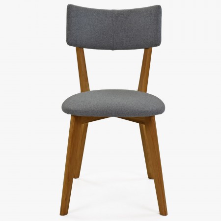 Látková židle - nohy dub, Noci světle šedá - Sada 2 ks , Jídelní židle- 4