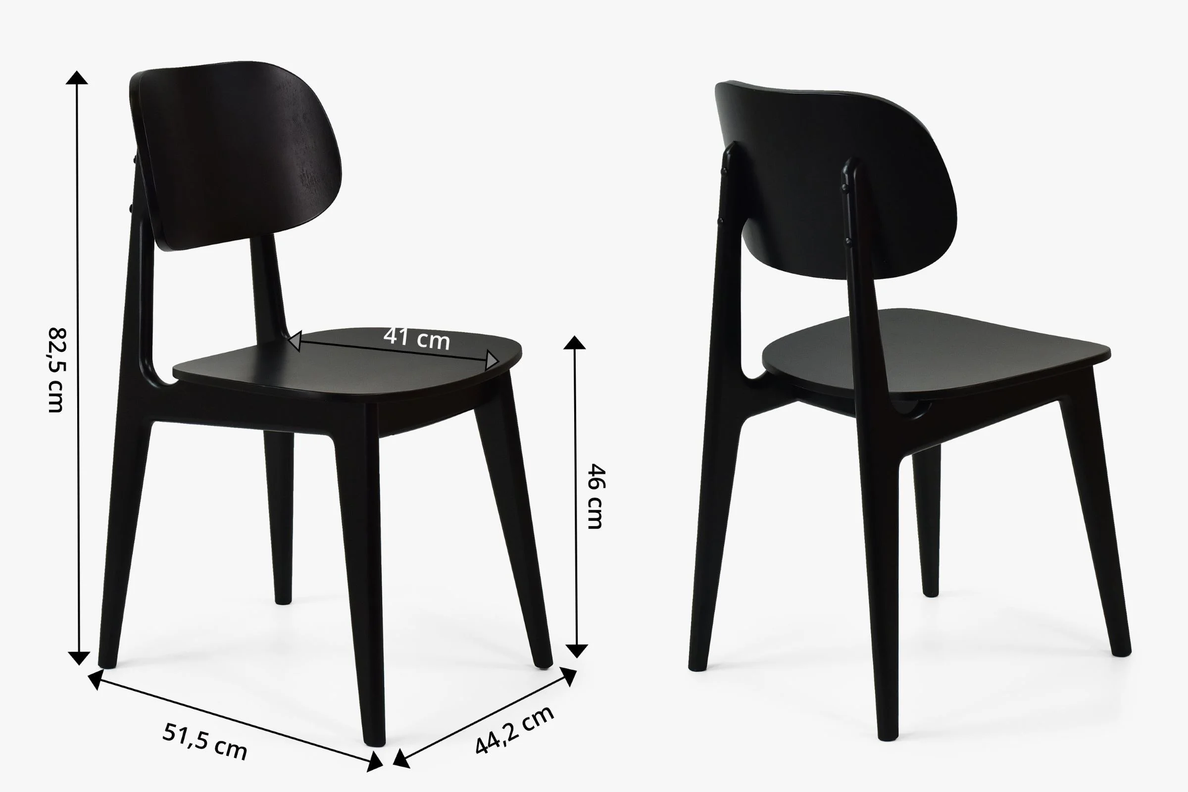 čierna stolička z dreva do jedálne