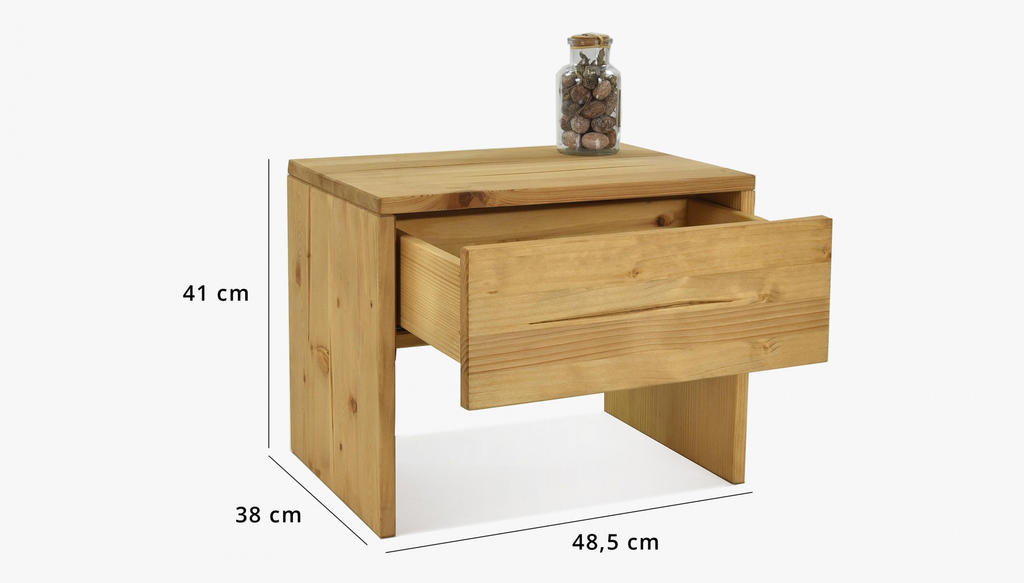 Nočný stolík so smrekového dreva 