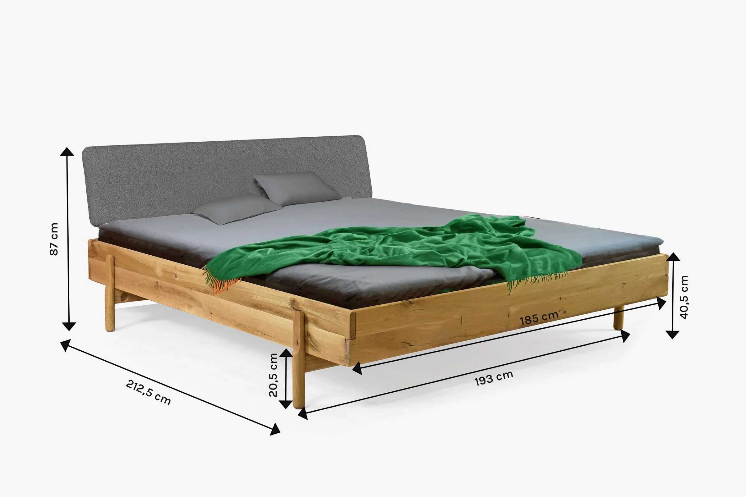 Manželská posteľ 180 x 200 akcia , vyrobená z dubového dreva 