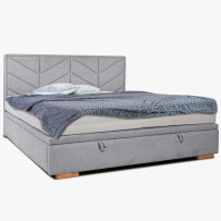 Pevná a kvalitná manželská posteľ čalúnená látka sivá  