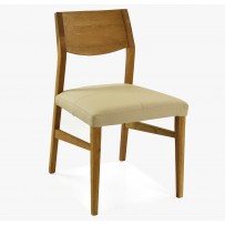 Stolička do jedálne, dubová konštrukcia - kožený sedák 