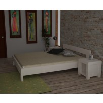 Biela manželská posteľ  L6  (160 x 200)