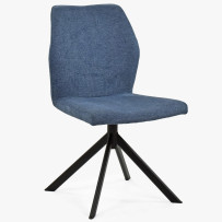 Jedálenská stolička čierne nohy Hacienda - modrá