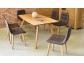 Dizajnový dubový stôl do obývačky 180 x 90 + 6 x stolička pravá talianská koža 