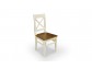 Pevná drevená stolička hnedá / ecru 